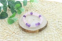 Bracelet Quartz Rose Améthyste Perles rondes 8 mm Perle coeur 15 mm