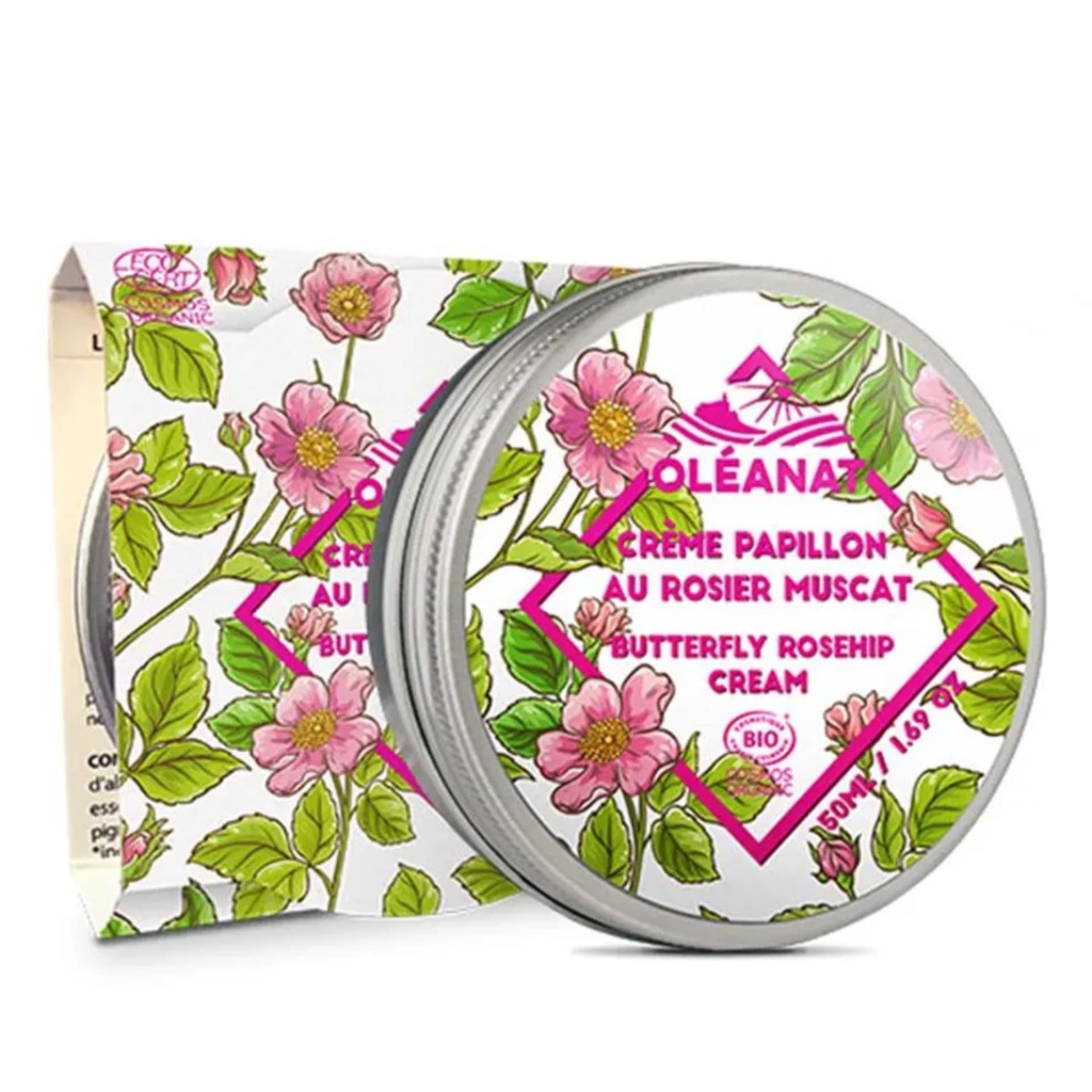Oleanat crème papillon rose musquée Bio -- 50 ml
