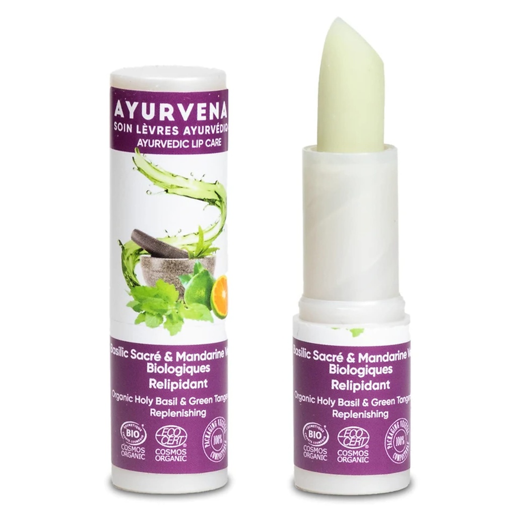 Baume à lèvres bio Ayurvenat Basilic & Mandarine | 3.5g