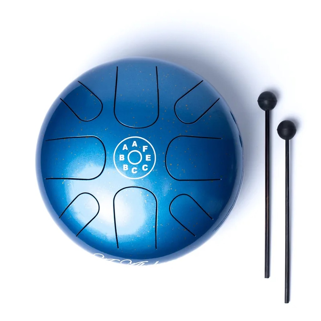 Tambour à languettes en métal 8 feuilles bleu pétrole mode Akebono | 2170g; 27cm