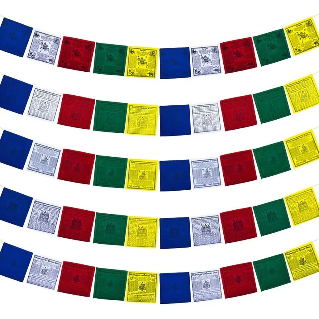 Drapeaux de prière tibétains SET de cinq | 20x20x210cm