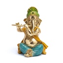Statue Ganesh avec flûte | 28x18x13 cm
