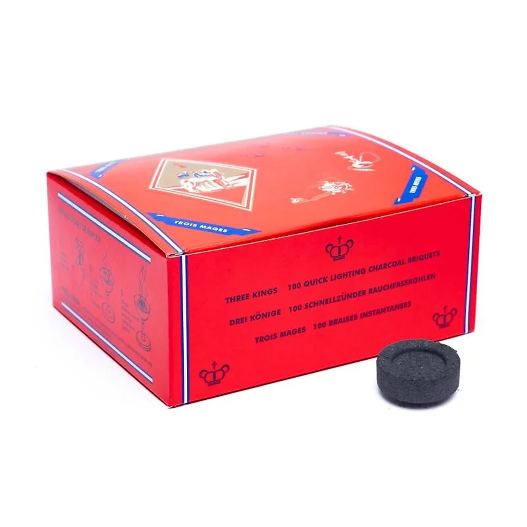 Tablettes de charbon Three Kings -- 3,3 cm