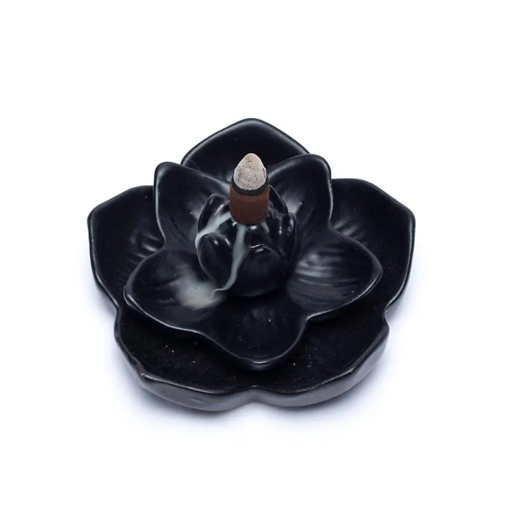 Brûle-encens à refoulement Fleur de Lotus | 12.7x12.7x5.8cm