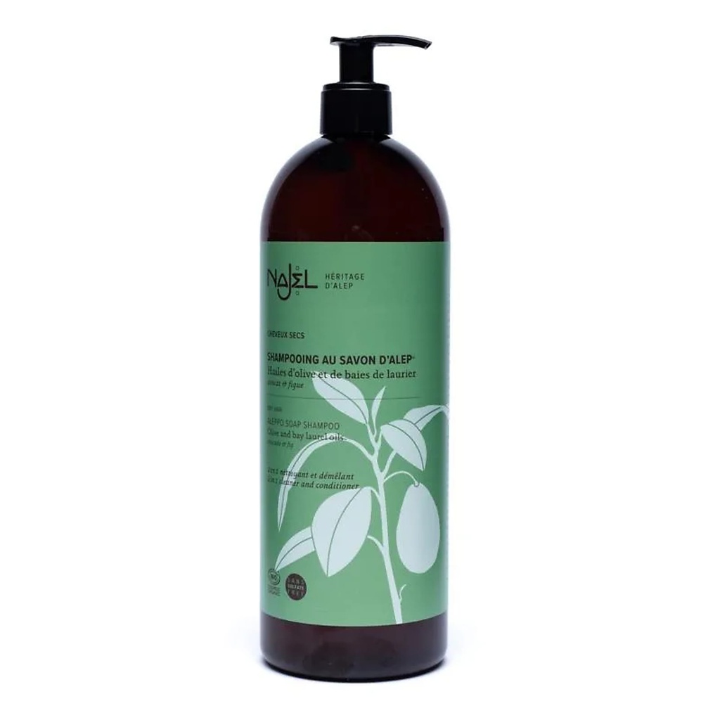 Shampoing d'Alep 2 en 1 pour cheveux secs bio | 1000 ml