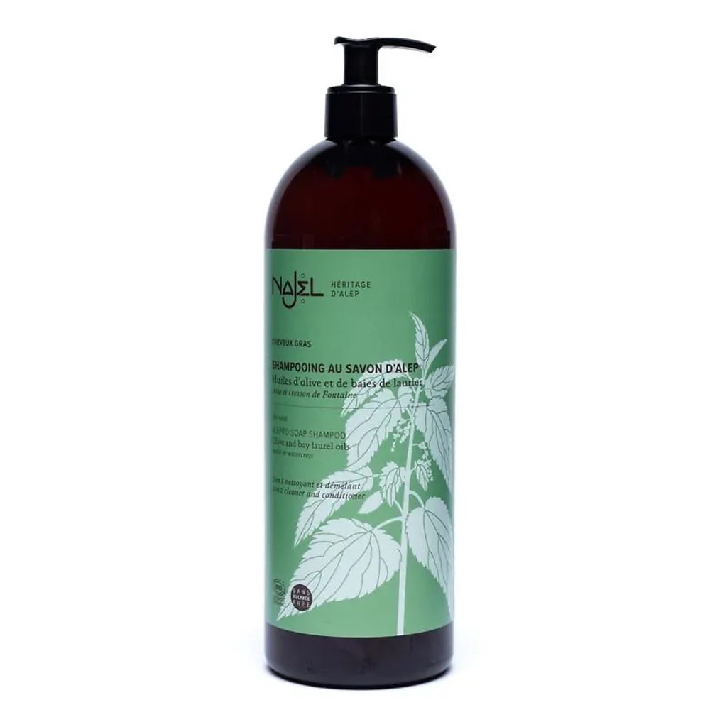 Shampoing d'Alep 2 en 1 cheveux gras bio | 1000 ml