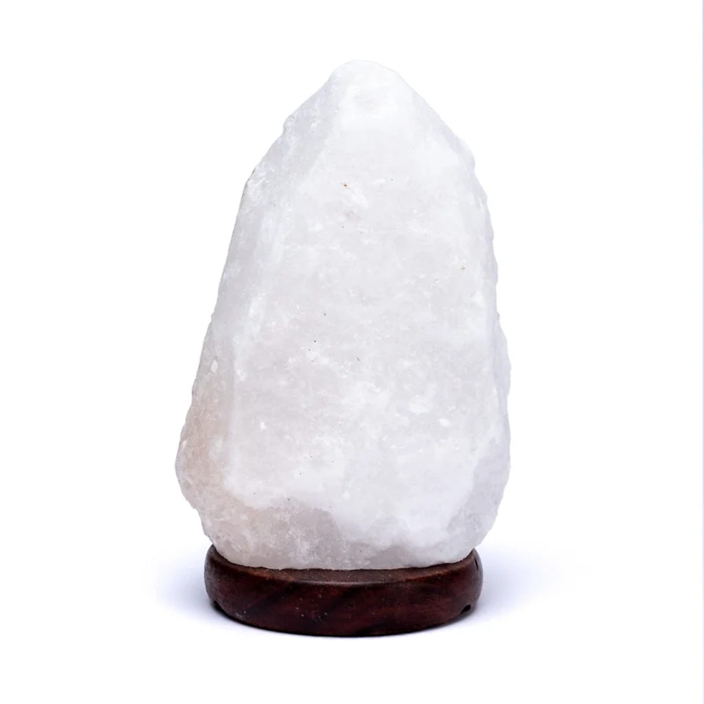 Lampe cristal de sel blanche avec câble et LED | 2000-3000g
