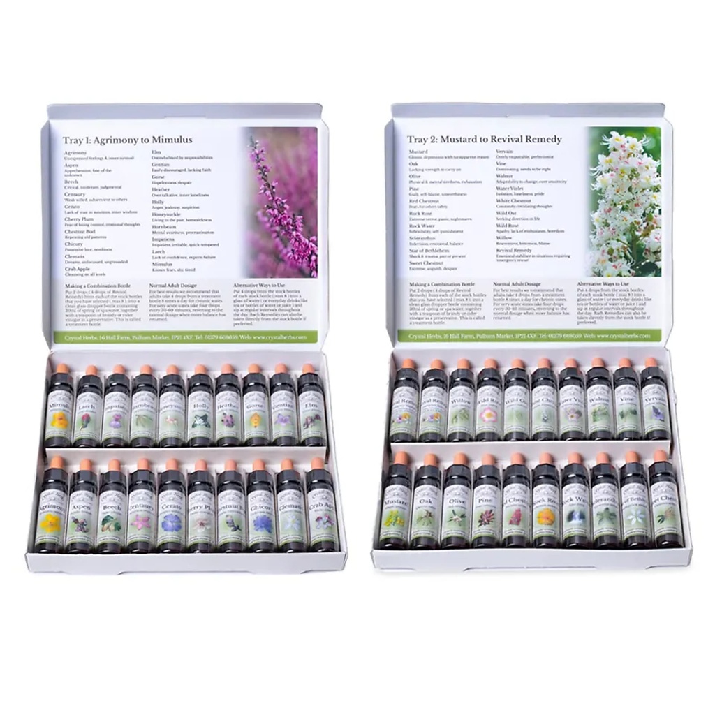 Crystal Herbs Ensemble de remèdes aux fleurs de Bach |10ml