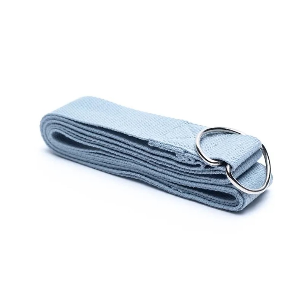 Sangle de yoga D-ring coton gris | 250x4cm