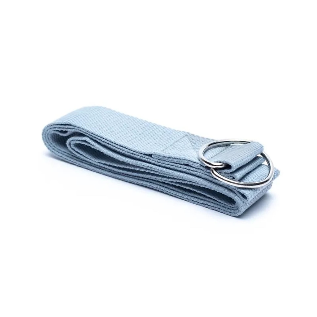 Sangle de yoga D-ring coton gris | 183x4cm