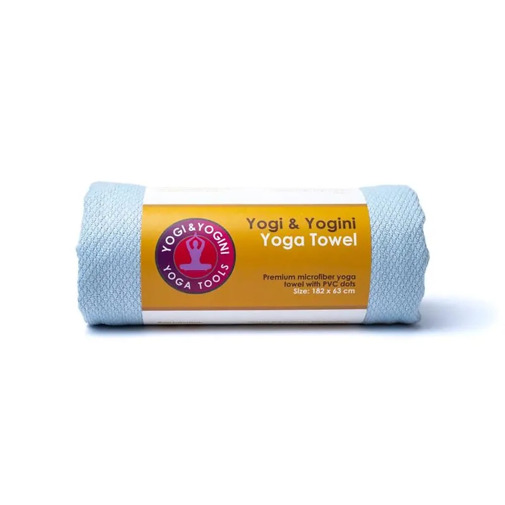 Serviette de yoga bleu clair à pois PVC | 182x63cm