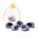 Améthyste Emma Egg Gemme dans un sac en organza | ±2.5-3.5cm; ±25g