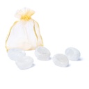 Cristal de roche Emma Egg Gemme dans un sac en organza | ±2.5-3.5cm; ±25g