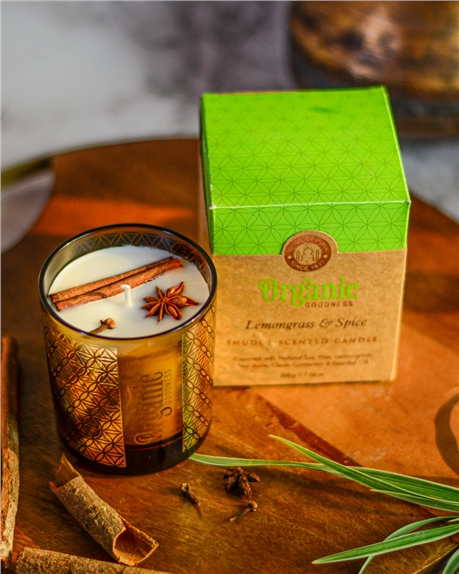 [8903833914334] Bougie parfumée Bio Bonté Citronnelle & Épice -- 200g