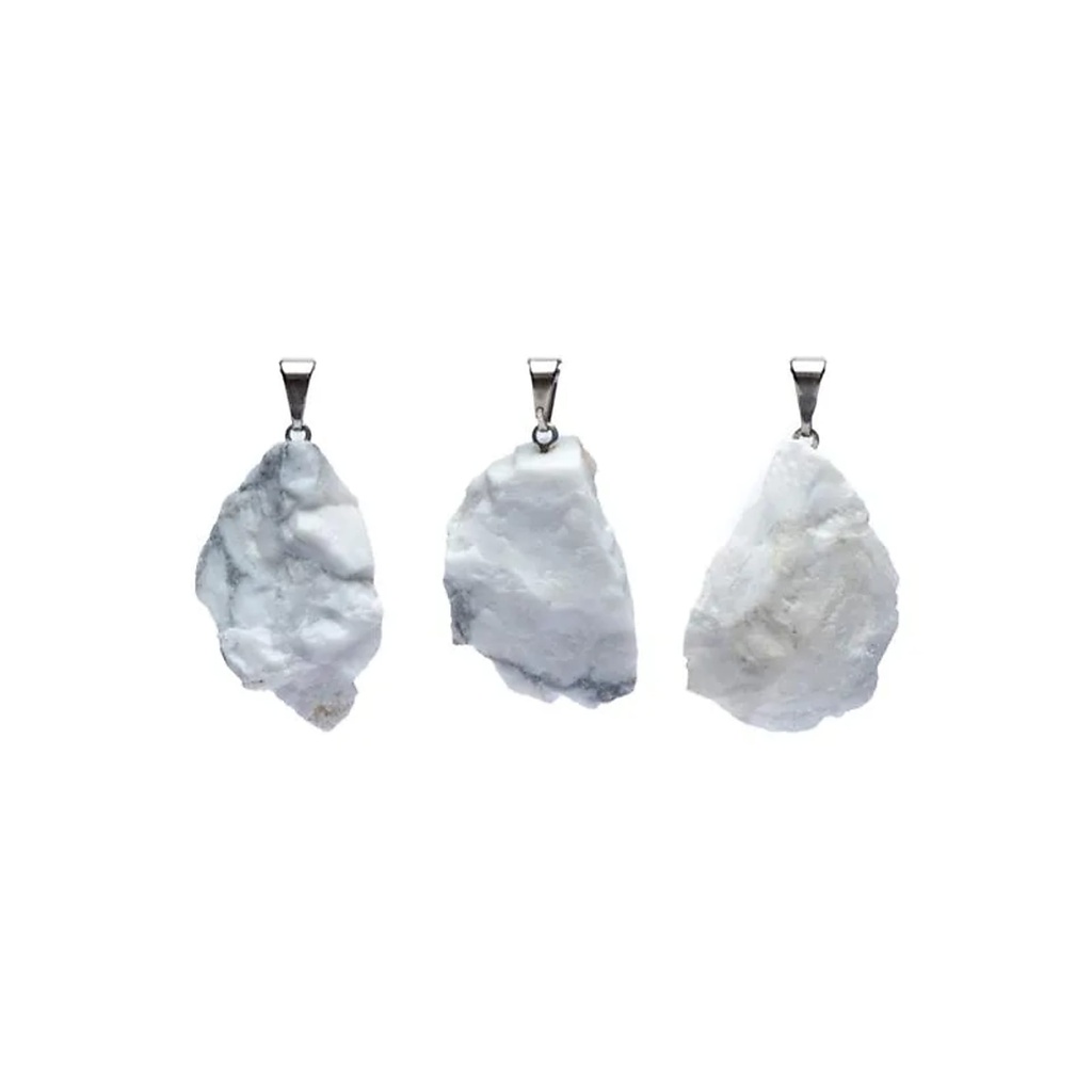 Pendentif en Howlite blanche brute | ± 2cm