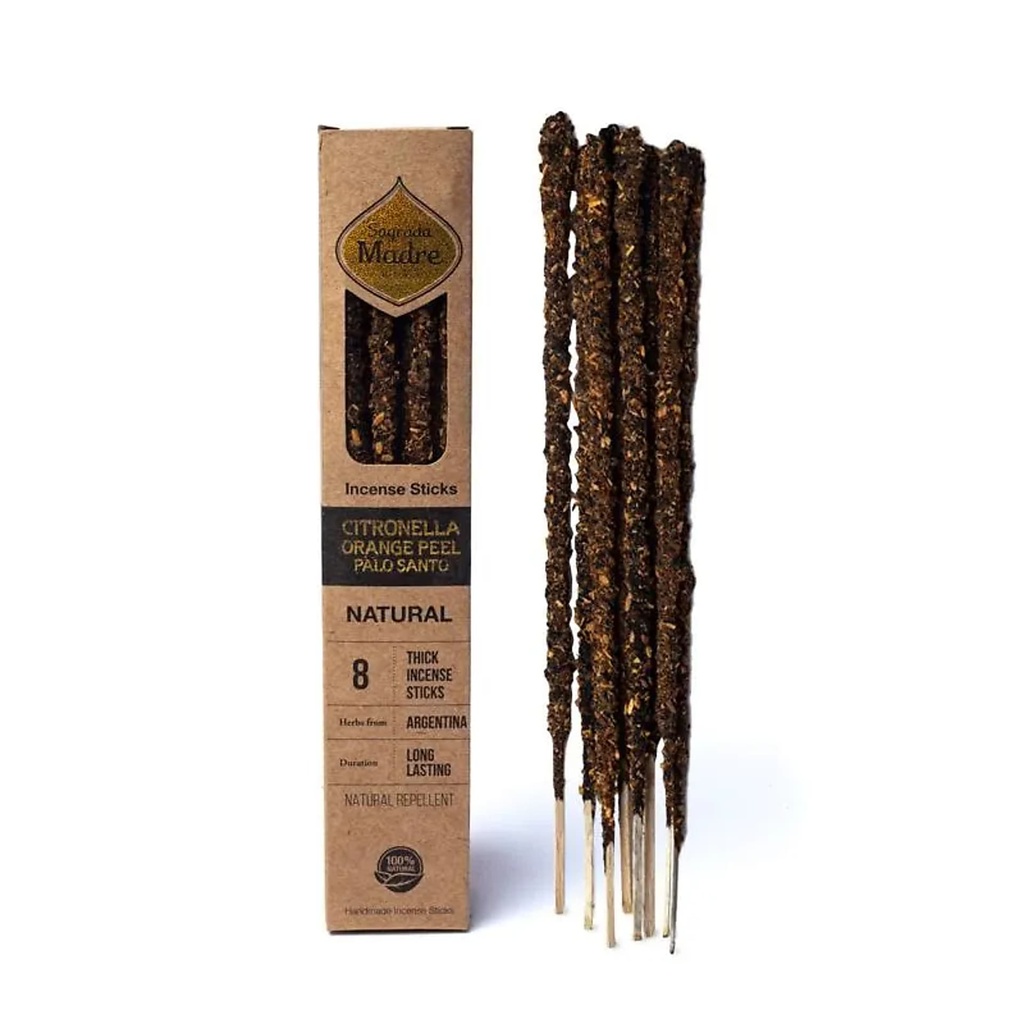 [7798348231448] Sagrada Madre Encens naturel Citronnelle, Orange & Palo Santo | ±30g