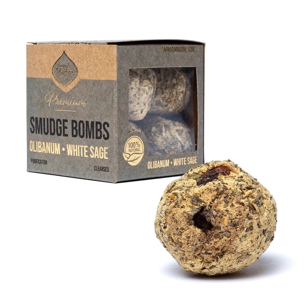 Sagrada Madre bombe Smudge Premium Oliban & Sauge blanche | ±65g