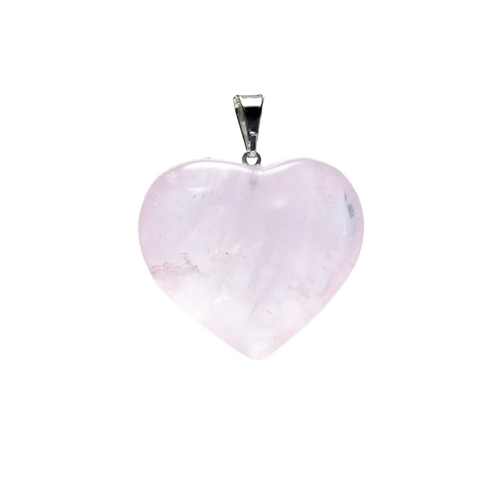 Pendentif de quartz rose en forme de cœur | ± 2-3 cm