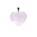 Pendentif de quartz rose en forme de cœur | ± 2-3 cm