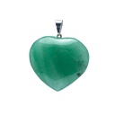 Pendentif de quartz vert en forme de cœur | ± 2-3 cm