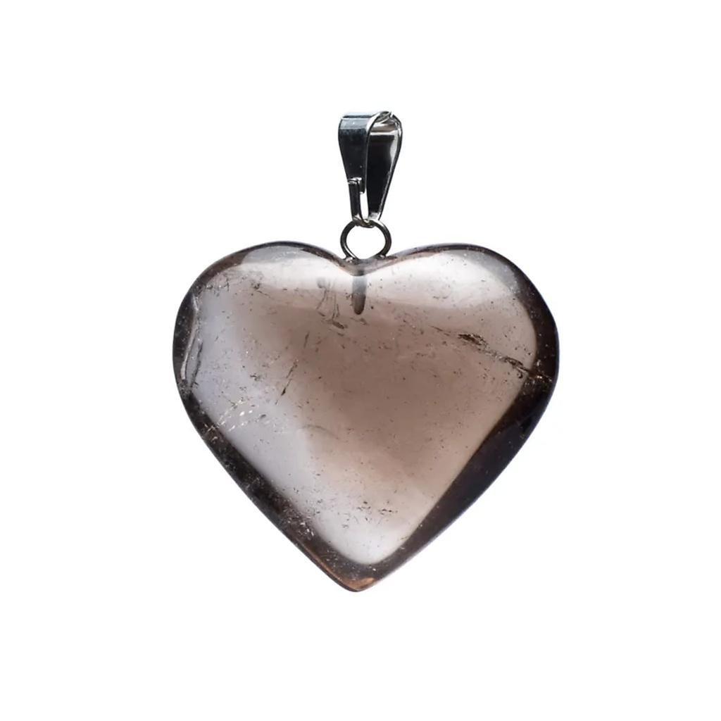 Pendentif de quartz fumé en forme de cœur | ± 2-3 cm
