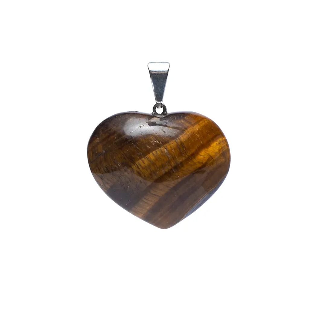 Pendentif oeil de tigre en forme de coeur | ±2-3cm