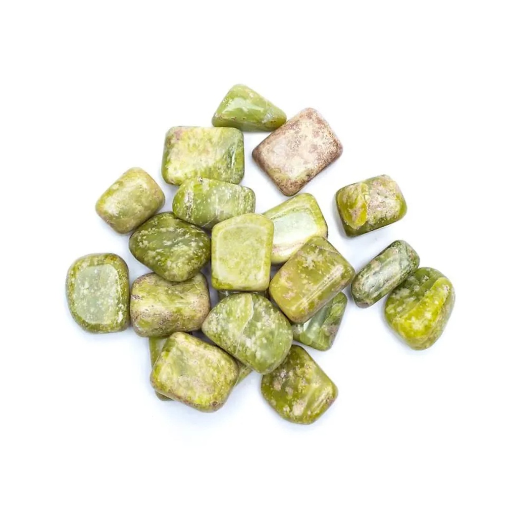 Serpentine jaune pierres polies de Qualité A | ±500g; ±2-3cm