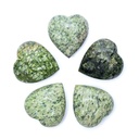 Coeur en Serpentine verte Pierre de soucis | 6x6x3 cm