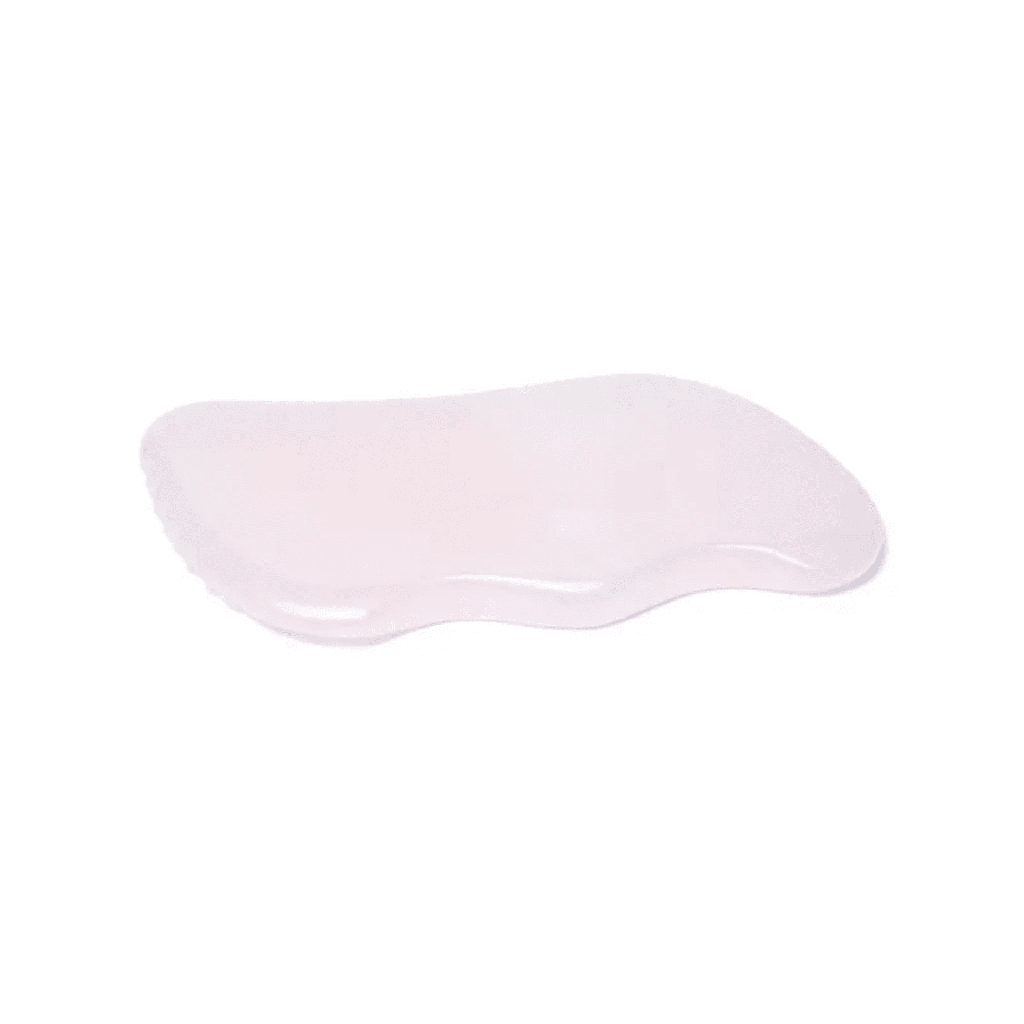 Pierre de massage quartz rose gua sha vague | 84 g; 9cm