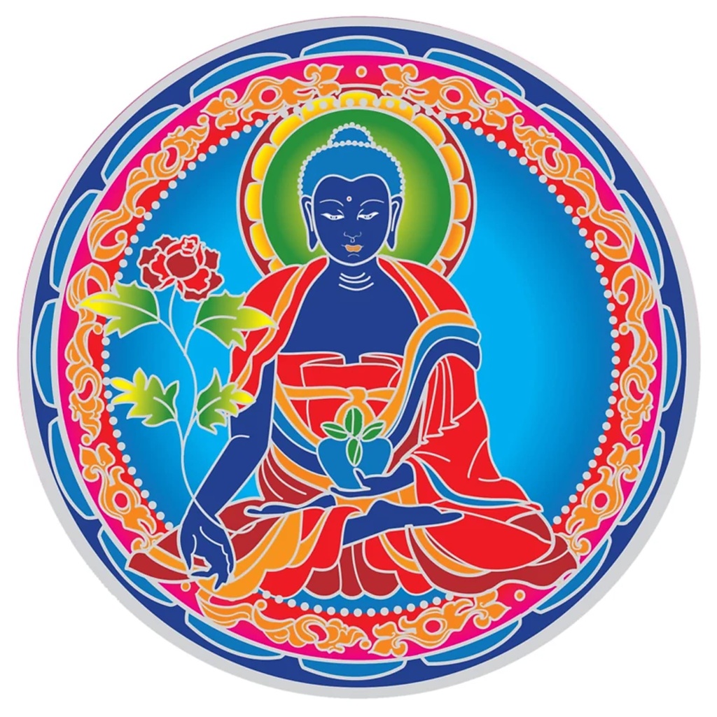 Adhésifs fenêtre mandala Bouddha Médecine  | 15cm