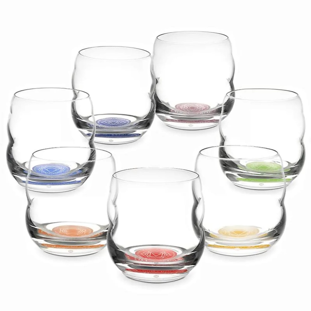 Verre Mythos SET 7 chakra - symboles et textes | 7x250 ml
