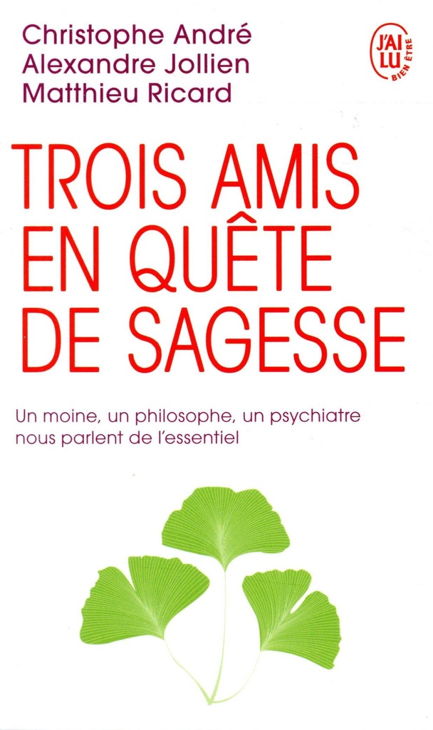 Trois amis en quête de sagesse ; un moine, un philosophe, un psychiatre nous parlent de l'essentiel