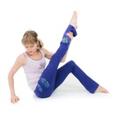 Pantalons Yoga Lotus peints à la main coton bleu/violet M | 300 g