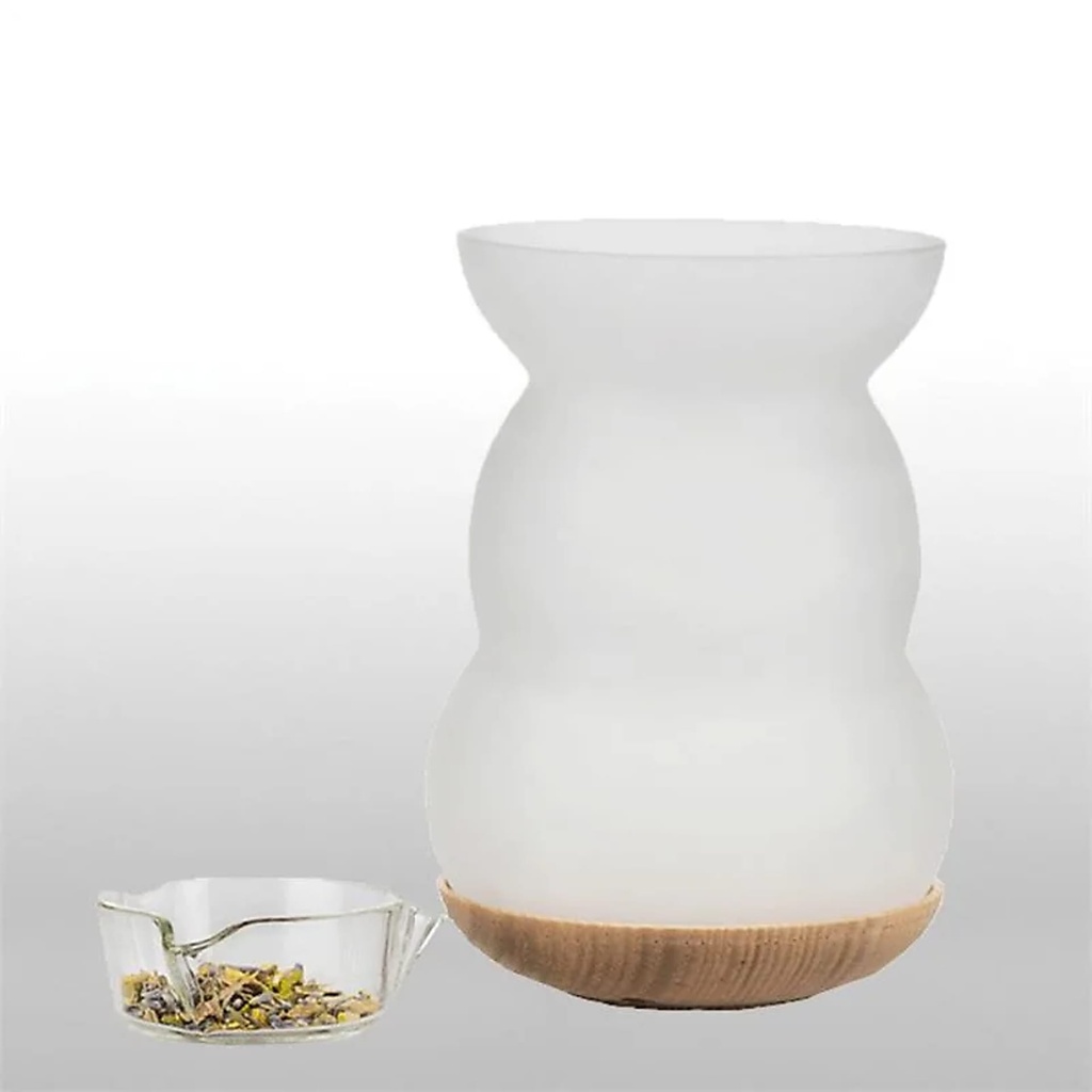 Lampe Arômatique avec fleur de la vie - Blanche | 16x11 cm