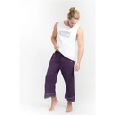 Pantalon de yoga en coton bio et chanvre - violet M-L | 390 g
