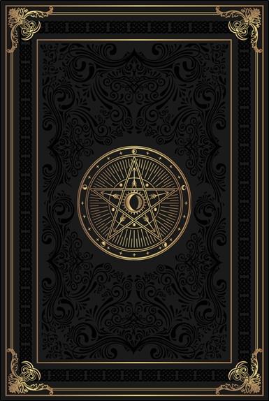 Grimoire vierge pentacle lunaire : noir