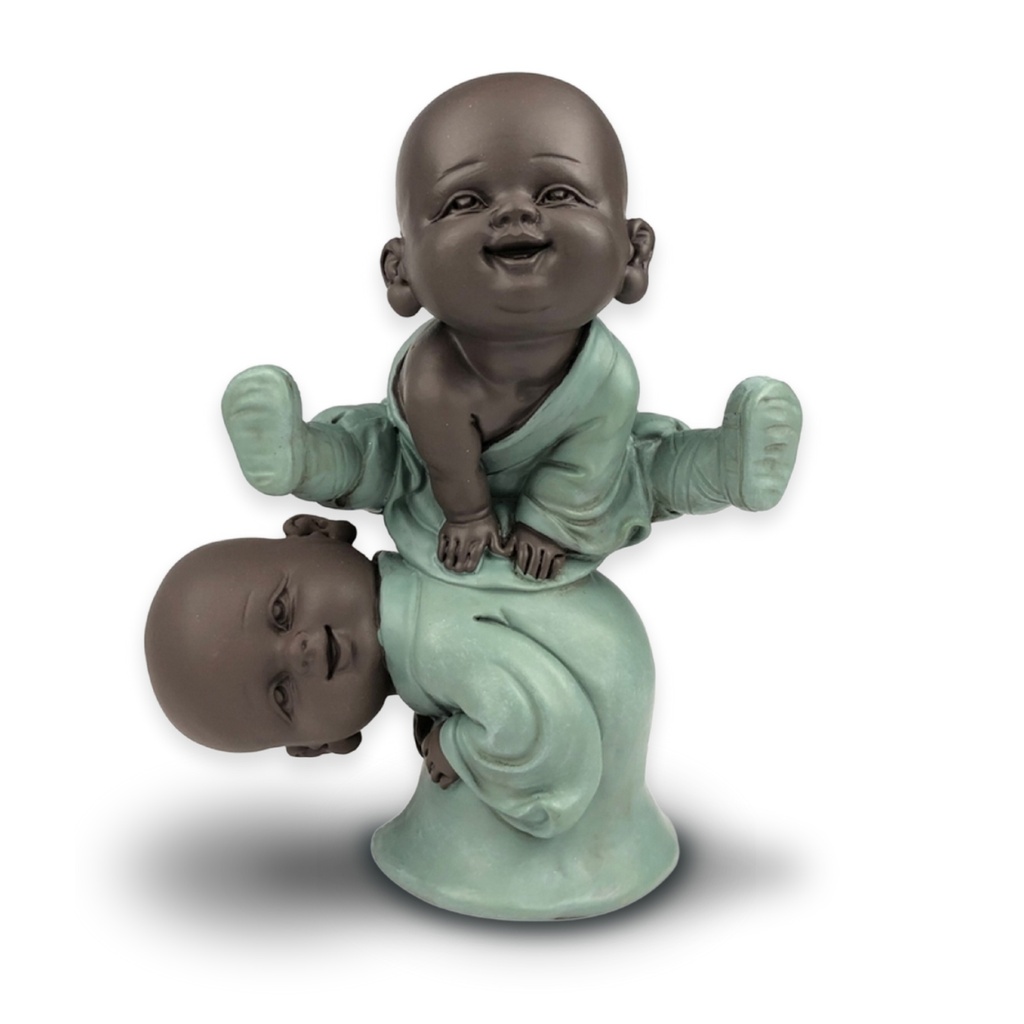 [3700643507023] Statuette 2 Bonzes Jump SM-2202