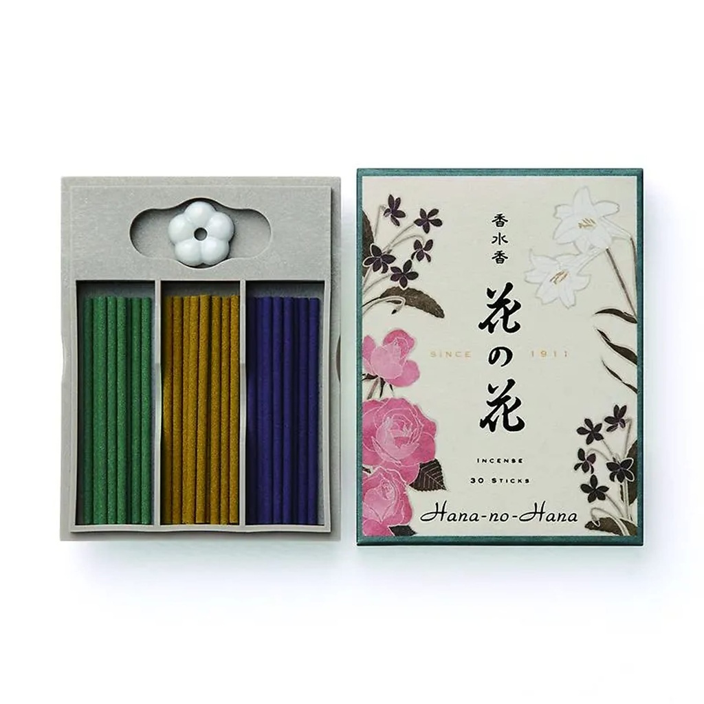 Encens Hana no hana coffret cadeau rose lis violet |  40 g; 5.5 cm