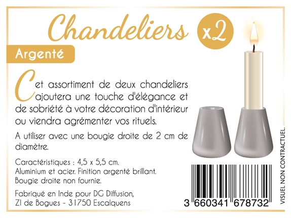 Chandeliers Métal Mini - Argenté Brillant (assortiment de 2)