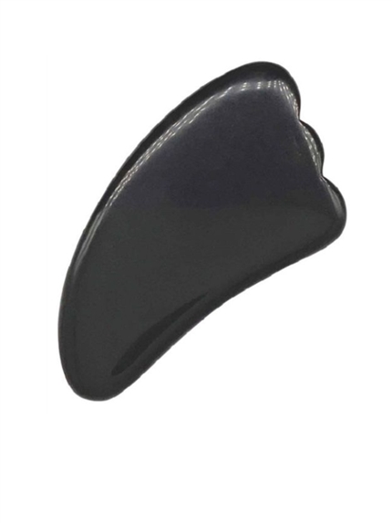 Gua Sha Palme en Obsidienne noire