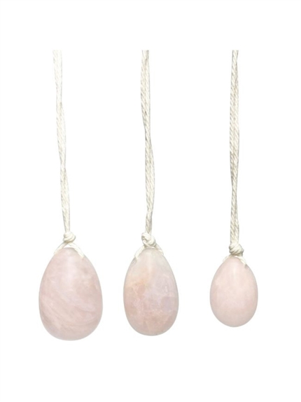 [3660341733851] Oeufs de Yoni en Quartz rose Assortiment de 3