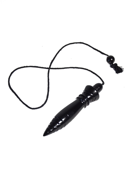 [3660341740255] Pendule Thot Buis Noir Gravé et Plombé - 23g