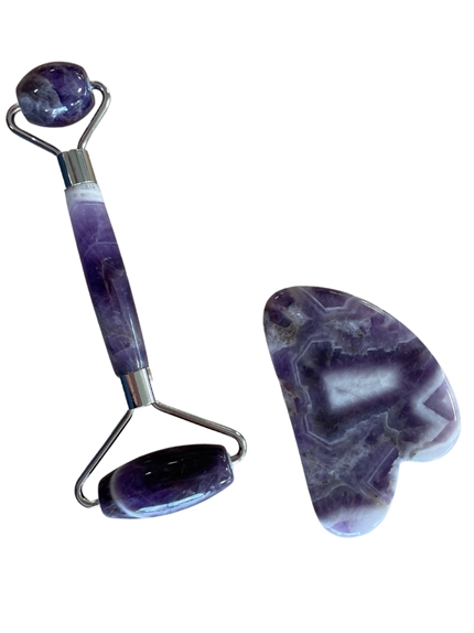 Coffret de Massage pour le Visage en Améthyste