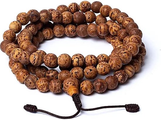 mala en graines de bodhi polies