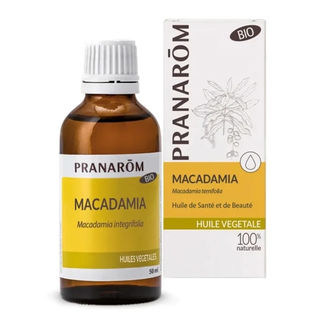 Huile Macadamia bio Soin de peau & Massage Pranarom -- 50 ml