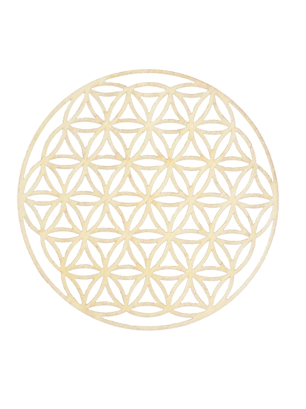 Socle de rechargement en bois Fleur de Vie ajourée 10 cm
