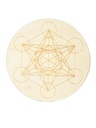 Socle de rechargement en bois Cube de Métatron gravé 20 cm