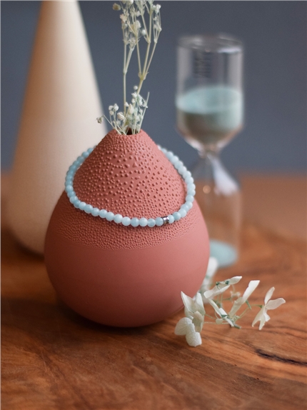 Bracelet Aigue-Marine Perles rondes 4 mm