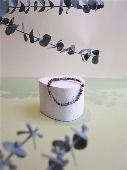 Bracelet Héliotrope Perles rondes 4 mm