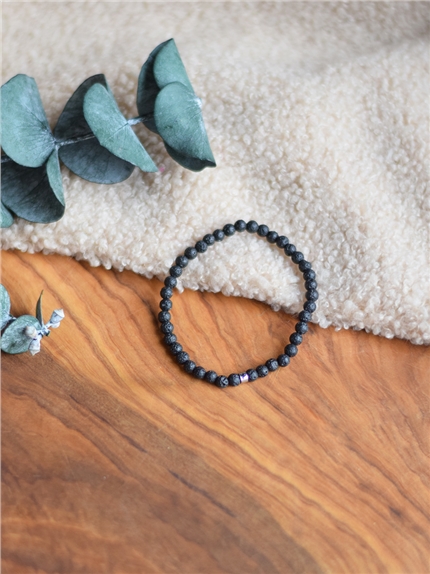 Bracelet Pierre de lave Perles rondes 4 mm